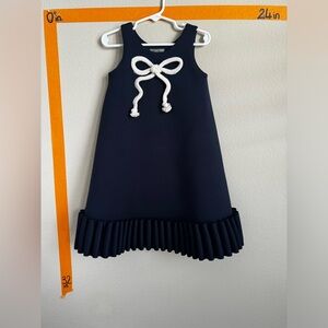 NWT Nikolia bow navy dress sz 5-6 yo
